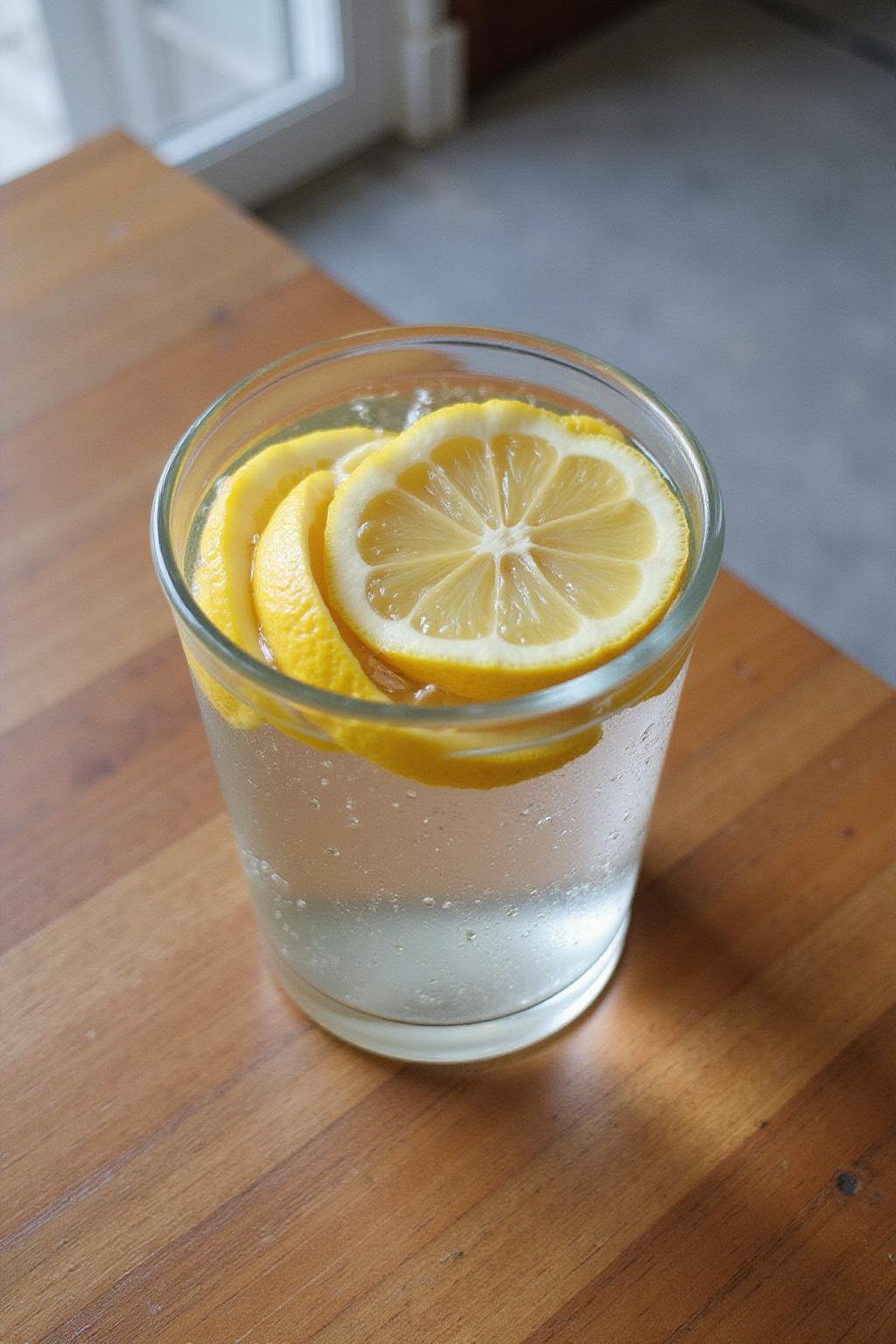 Close-up of a glass of water with lemon slices, representing hydration benefits