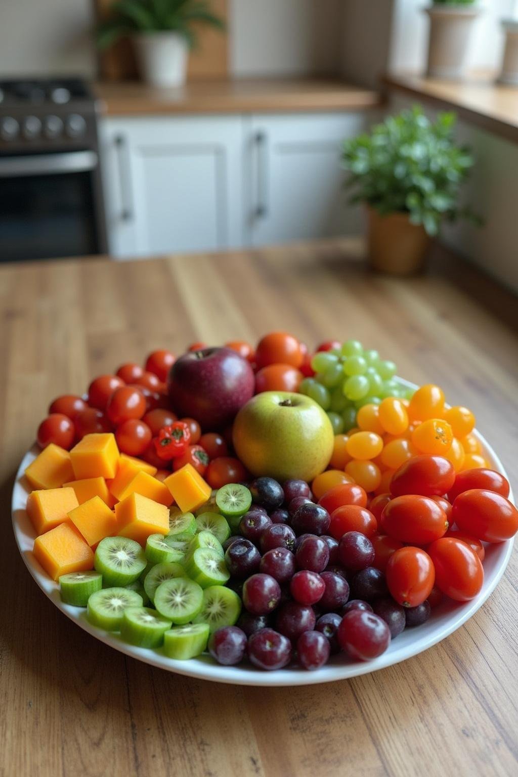Healthy meal with fresh fruits and vegetables to encourage good eating habits