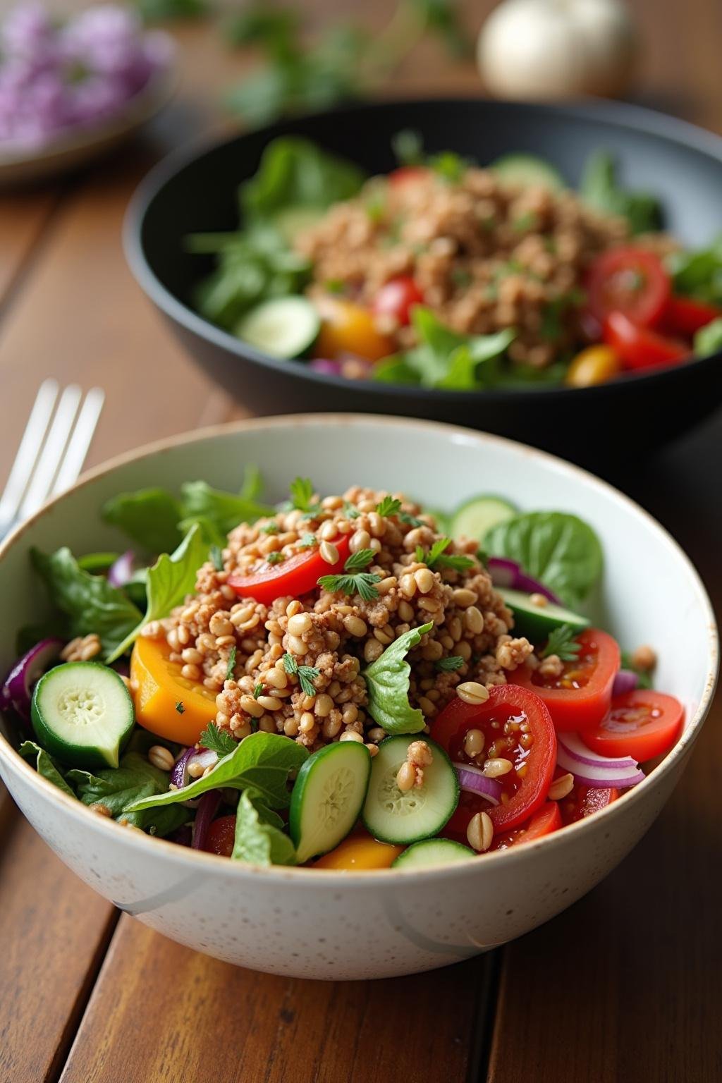Nutrient-rich salad bowl symbolizing natural dietary ways to combat cortisol belly in 2025