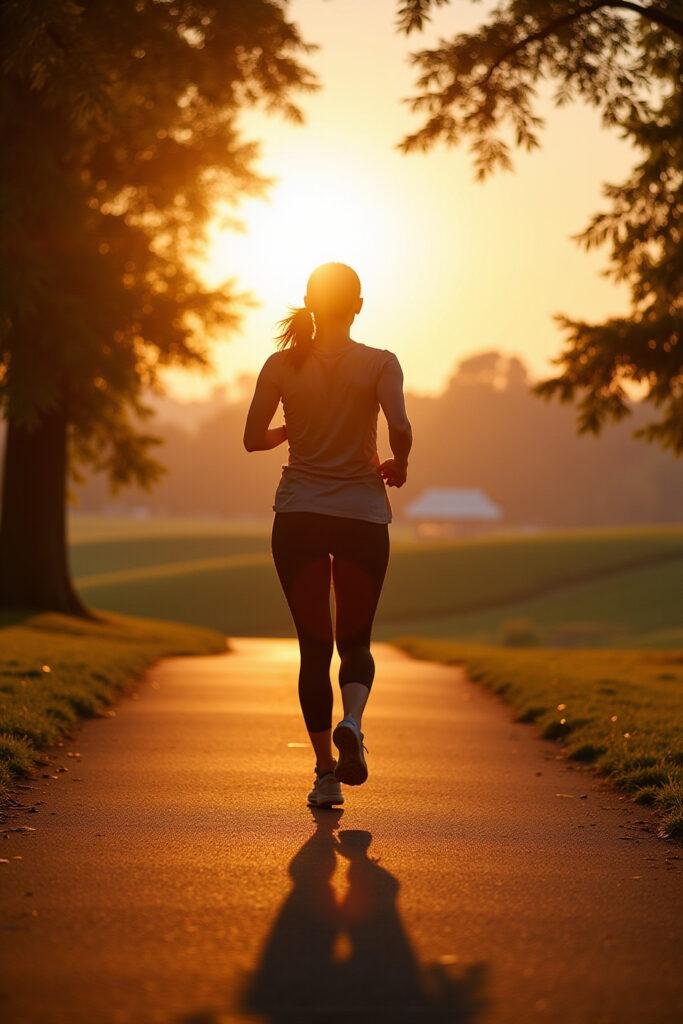 Woman jogging outdoors in the morning to demonstrate exercise benefits for women