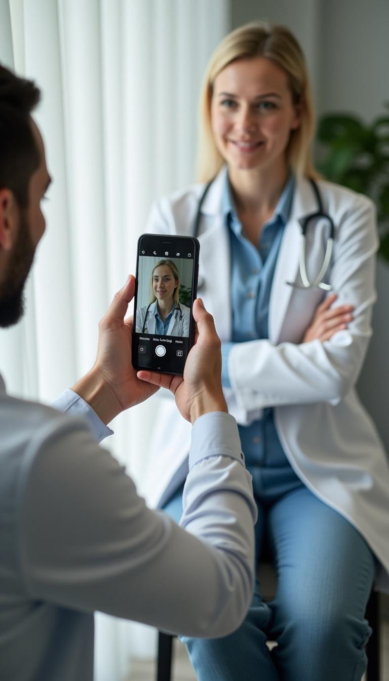 Doctor advising patient on balancing estrogen and cortisol for mental health and clarity