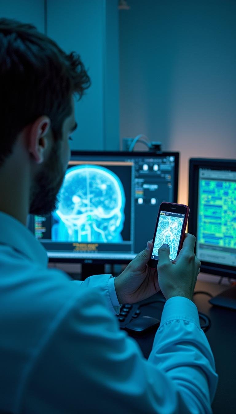 Research scientist measuring electromagnetic field levels in a laboratory environment in 2025