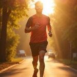 Healthy person jogging outdoors in the morning, symbolizing energy and vitality