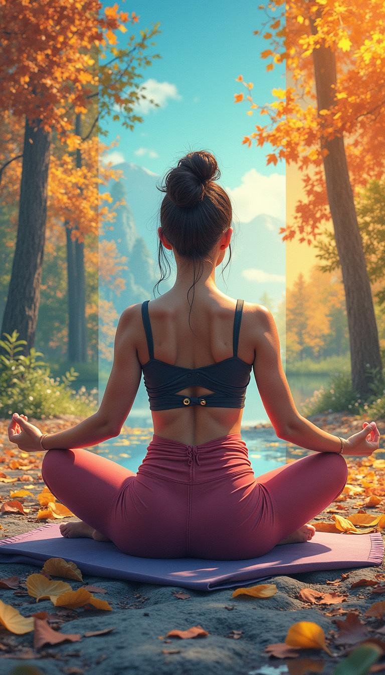 Collage of holistic activities such as yoga, reading, and walking to cope with loneliness in the digital era