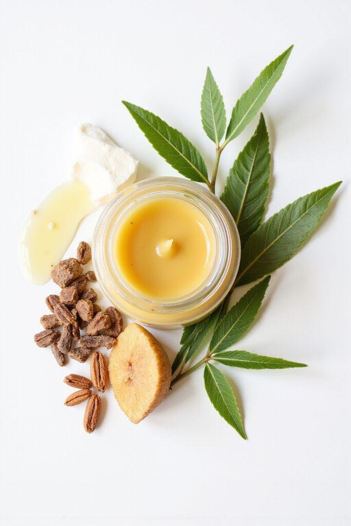 Natural skincare cream with plant-based ingredients and oils for retinol alternative