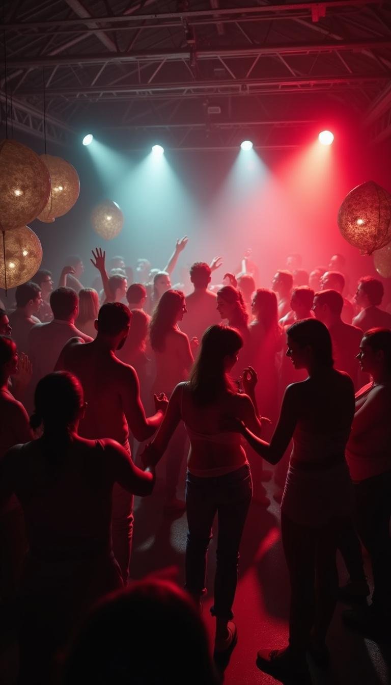 Group of people dancing happily to improve dopamine and serotonin naturally