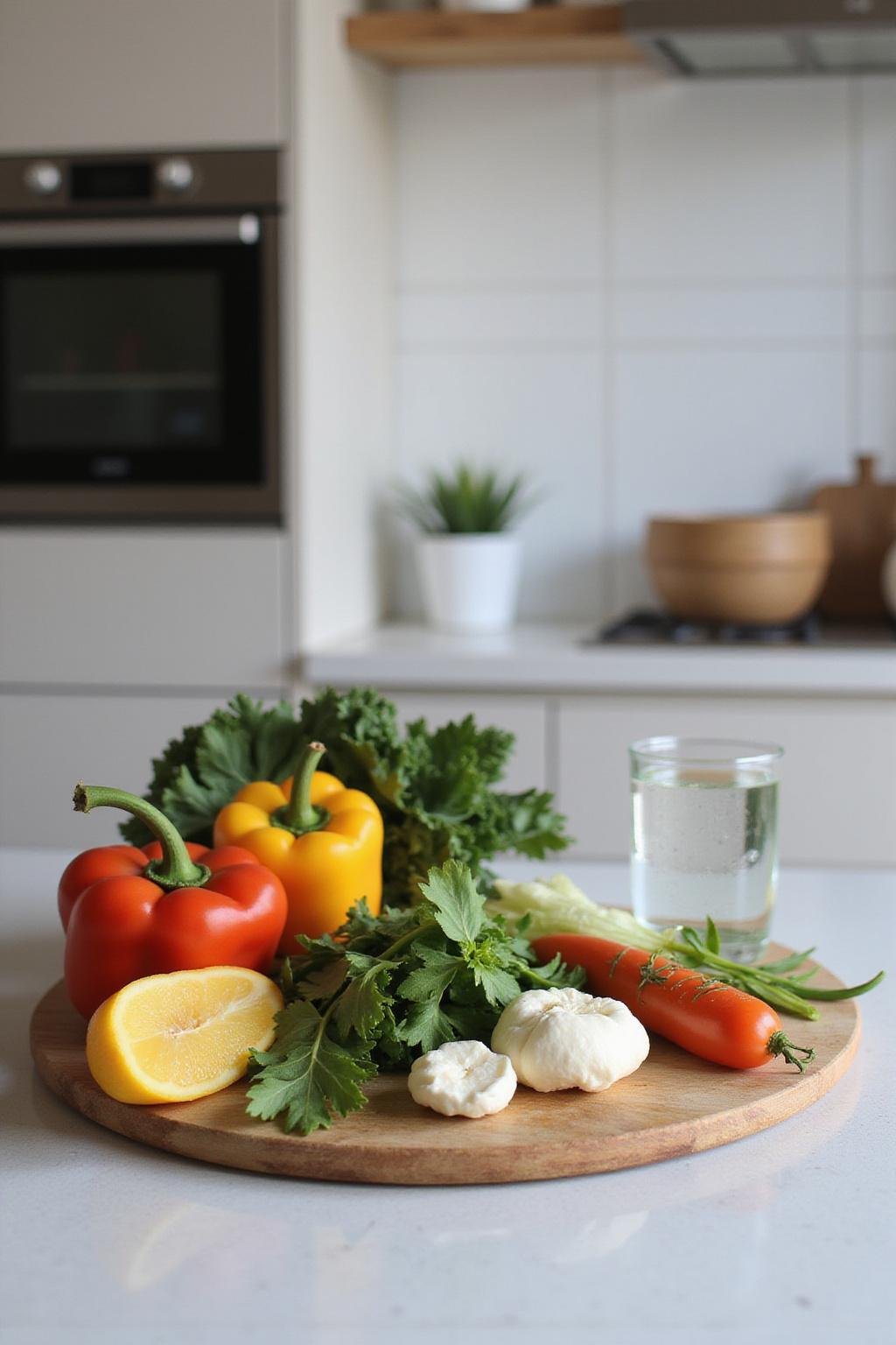 Healthy foods on a kitchen counter representing the adrenal reset diet plan