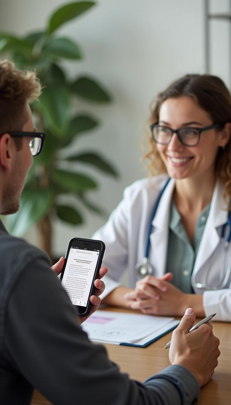 Doctor explaining adrenal health and diet strategies to a patient