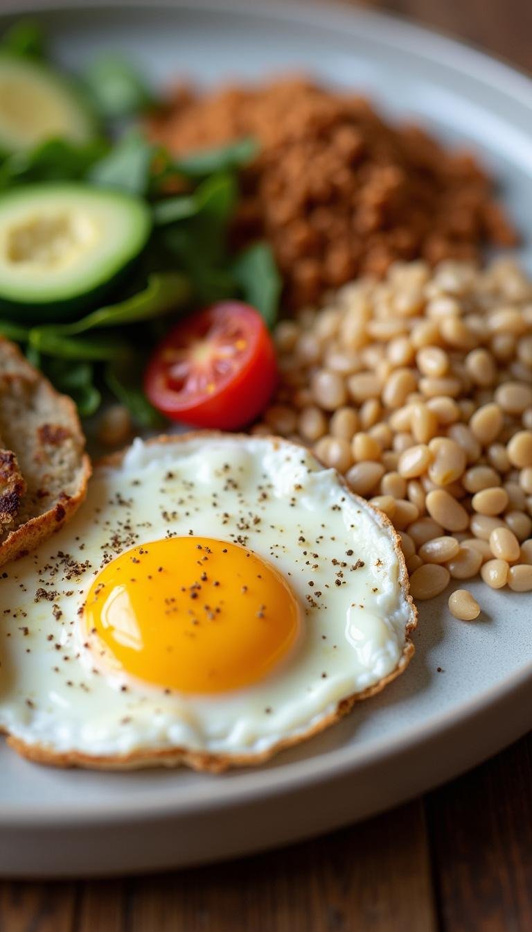 Nutritious breakfast with balanced meals to support steady blood sugar levels and mood stability