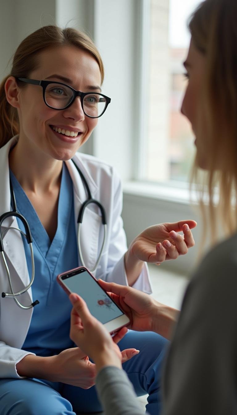 Doctor explaining hormone-driven mood swings and natural management options for PMDD