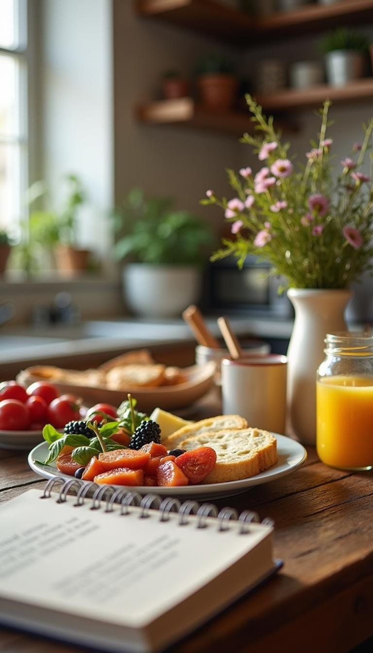 Healthy breakfast and journaling to improve mental health over the weekend
