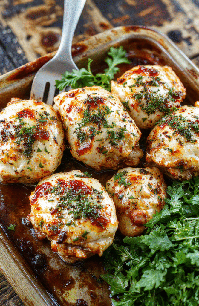 A colorful sheet pan with golden roasted chicken pieces garnished with fresh herbs, lemon slices, and vibrant vegetables like peppers, zucchini, and cherry tomatoes, arranged attractively on a rustic wooden surface, styled with Mediterranean-inspired accents, exuding a fresh, appetizing, and wholesome vibe.