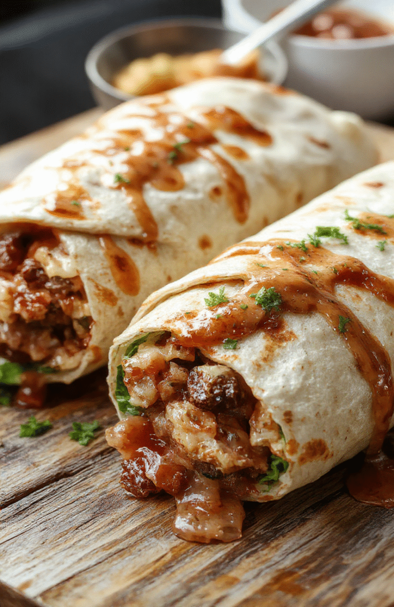 A vibrant close-up of a sliced BLT wrap on a rustic wooden table. The wrap is filled with crispy bacon, fresh green lettuce, ripe tomato slices, and creamy spread, all wrapped in a soft tortilla. The wrap is slightly open showing layers of ingredients, with a few vegetable accents around for garnish, captured with natural daylight highlighting textures and colors.